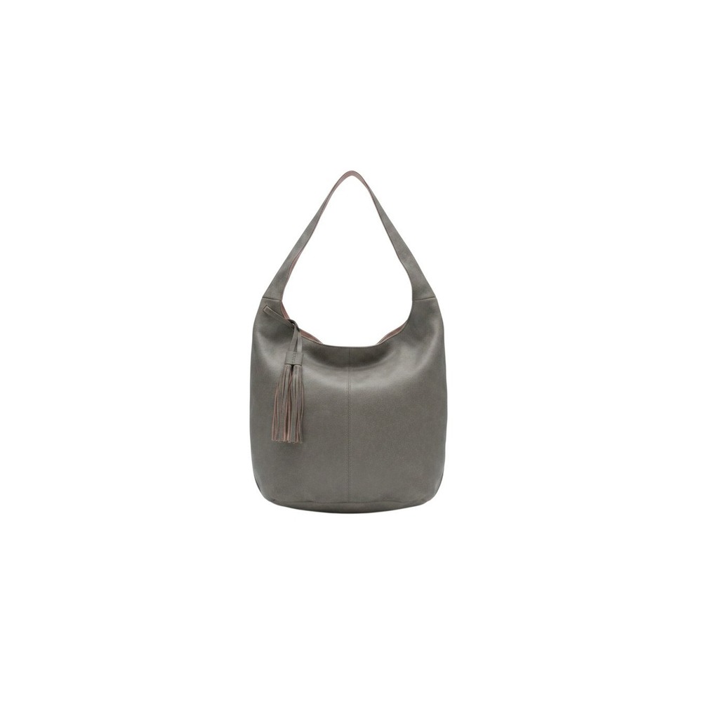 American Eagle Hobo Bag Women OS Gray Excellent Tassel Faux Leather Shoulder Bag